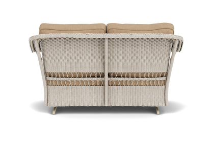 Lloyd Flanders Nantucket Loveseat Glider in Linen with Hayden Sand fabric, view 7