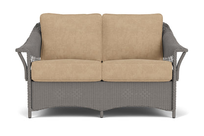 Lloyd Flanders Nantucket Loveseat in Pewter with Hayden Sand fabric