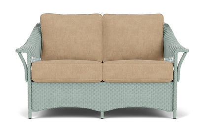 Lloyd Flanders Nantucket Conversation Set in Sea Glass with Hayden Sand fabric