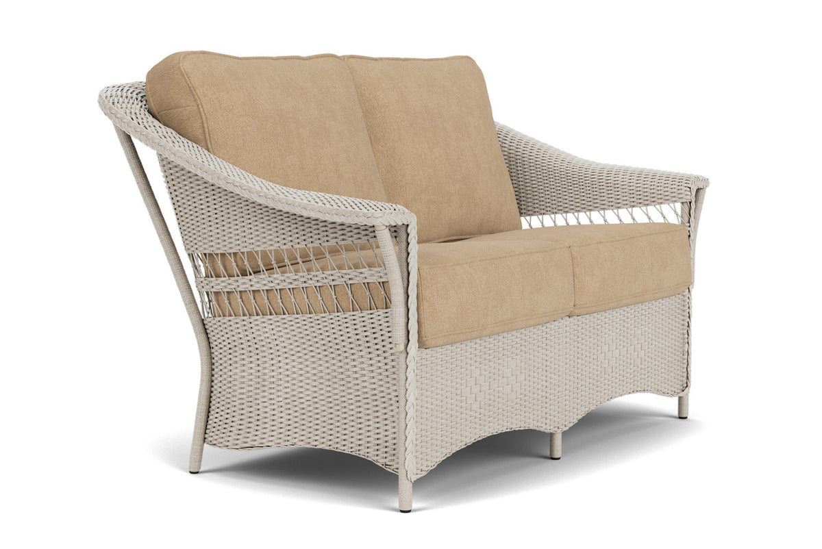 Lloyd Flanders Nantucket Conversation Set in Linen with Hayden Sand fabric, view 3