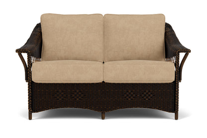Lloyd Flanders Nantucket Conversation Set in Mink with Hayden Sand fabric