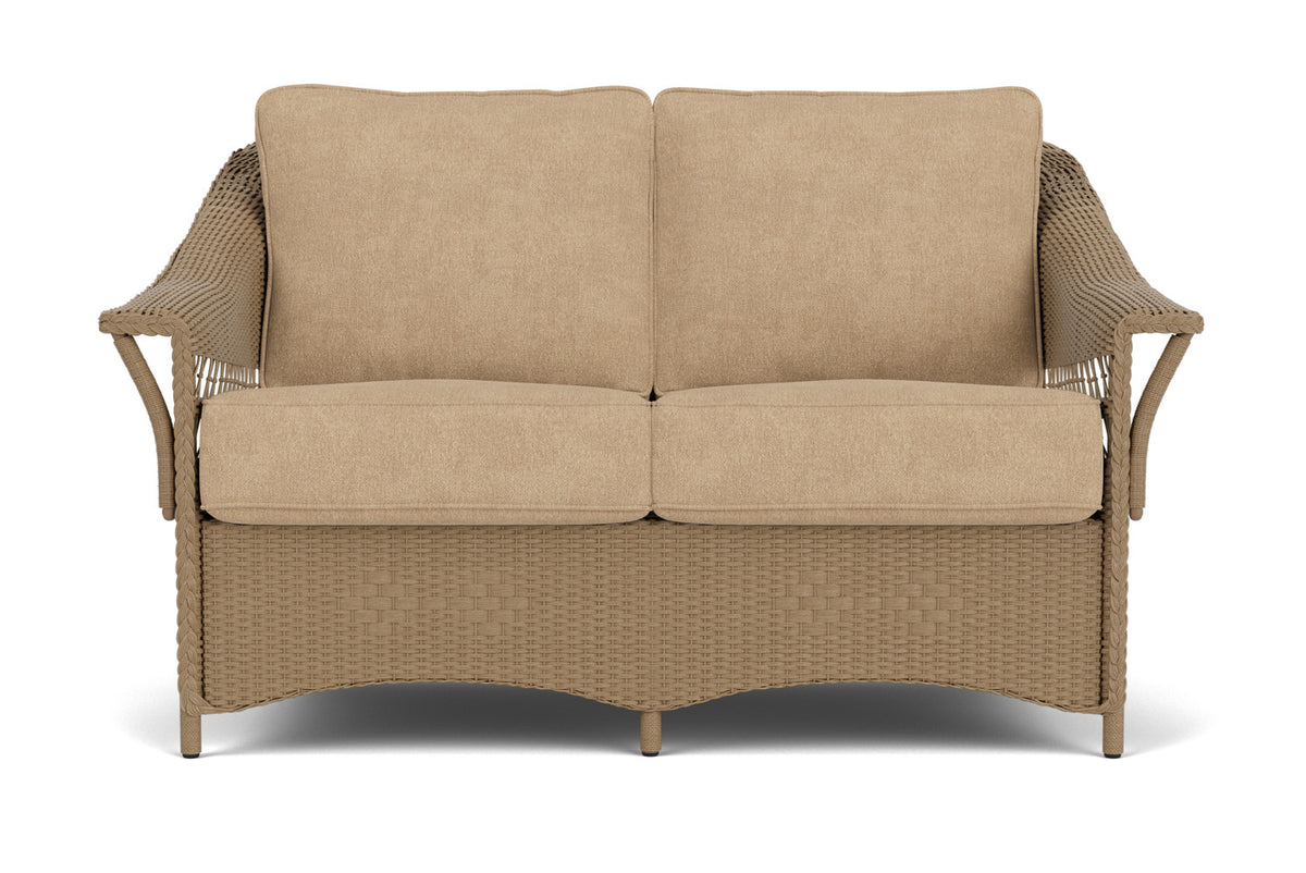 Lloyd Flanders Nantucket Loveseat in Fawn with Hayden Sand fabric