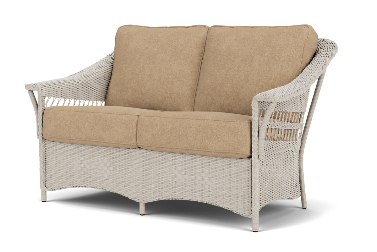 Lloyd Flanders Nantucket Loveseat in Linen with Hayden Sand fabric, view 10