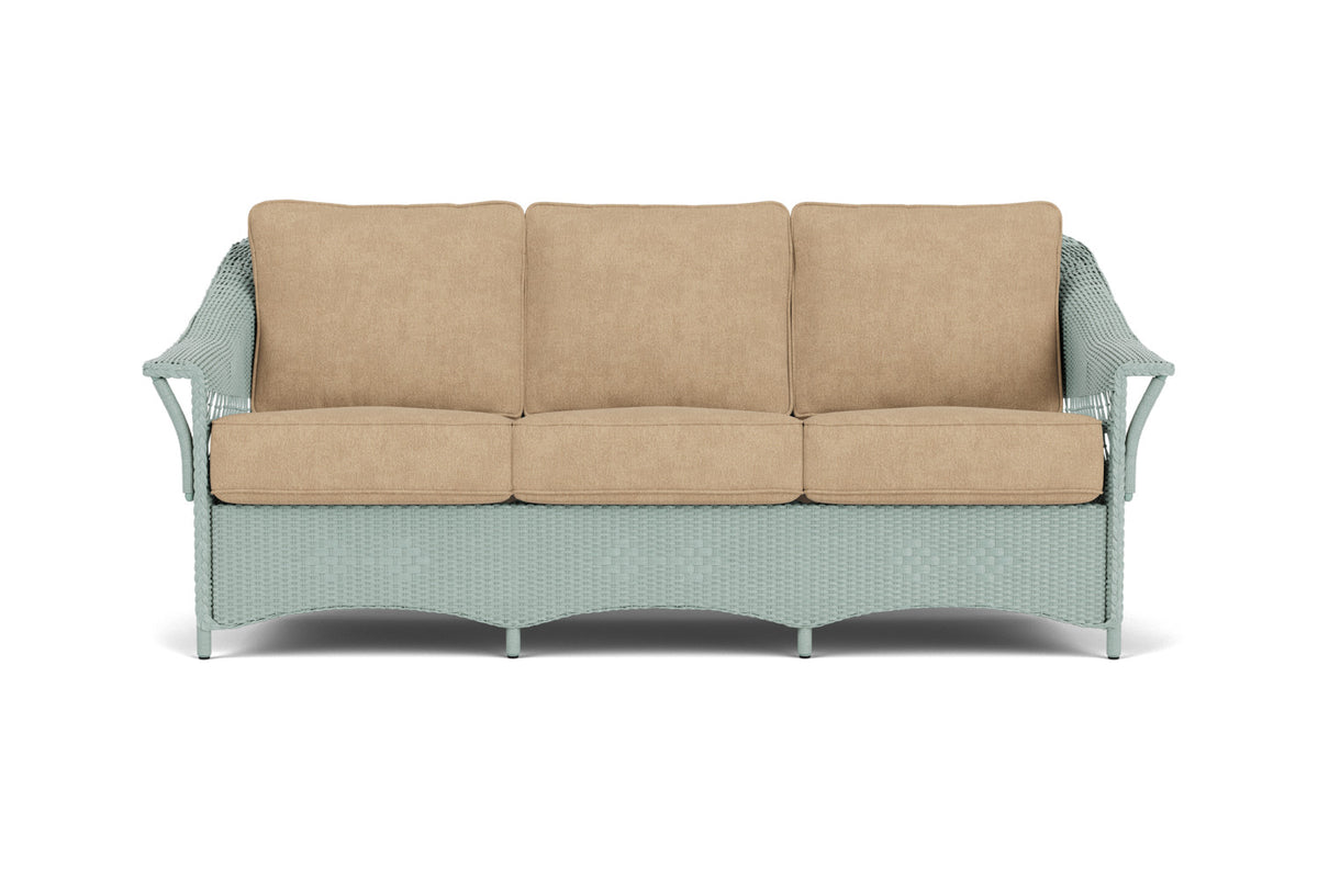 Lloyd Flanders Nantucket Sofa in Sea Glass with Hayden Sand fabric
