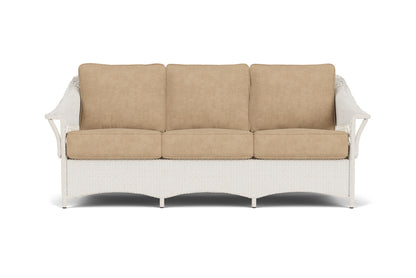 Lloyd Flanders Nantucket Sofa in Antique White with Hayden Sand fabric