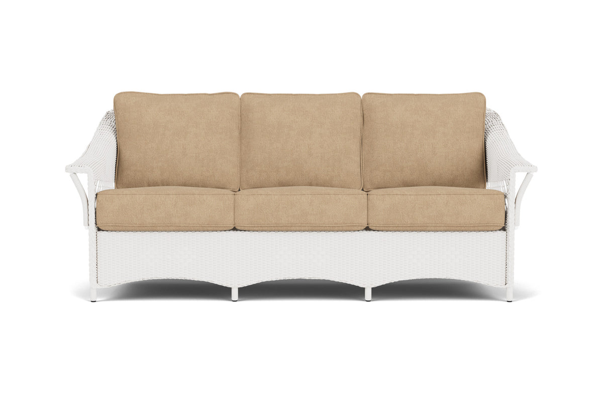 Lloyd Flanders Nantucket Sofa in White with Hayden Sand fabric