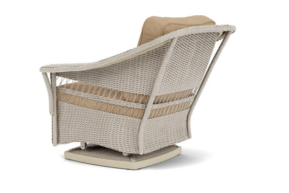 Lloyd Flanders Nantucket Swivel Glider Lounge Chair in Linen with Hayden Sand fabric, view 8