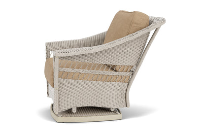Lloyd Flanders Nantucket Swivel Glider Lounge Chair in Linen with Hayden Sand fabric, view 9
