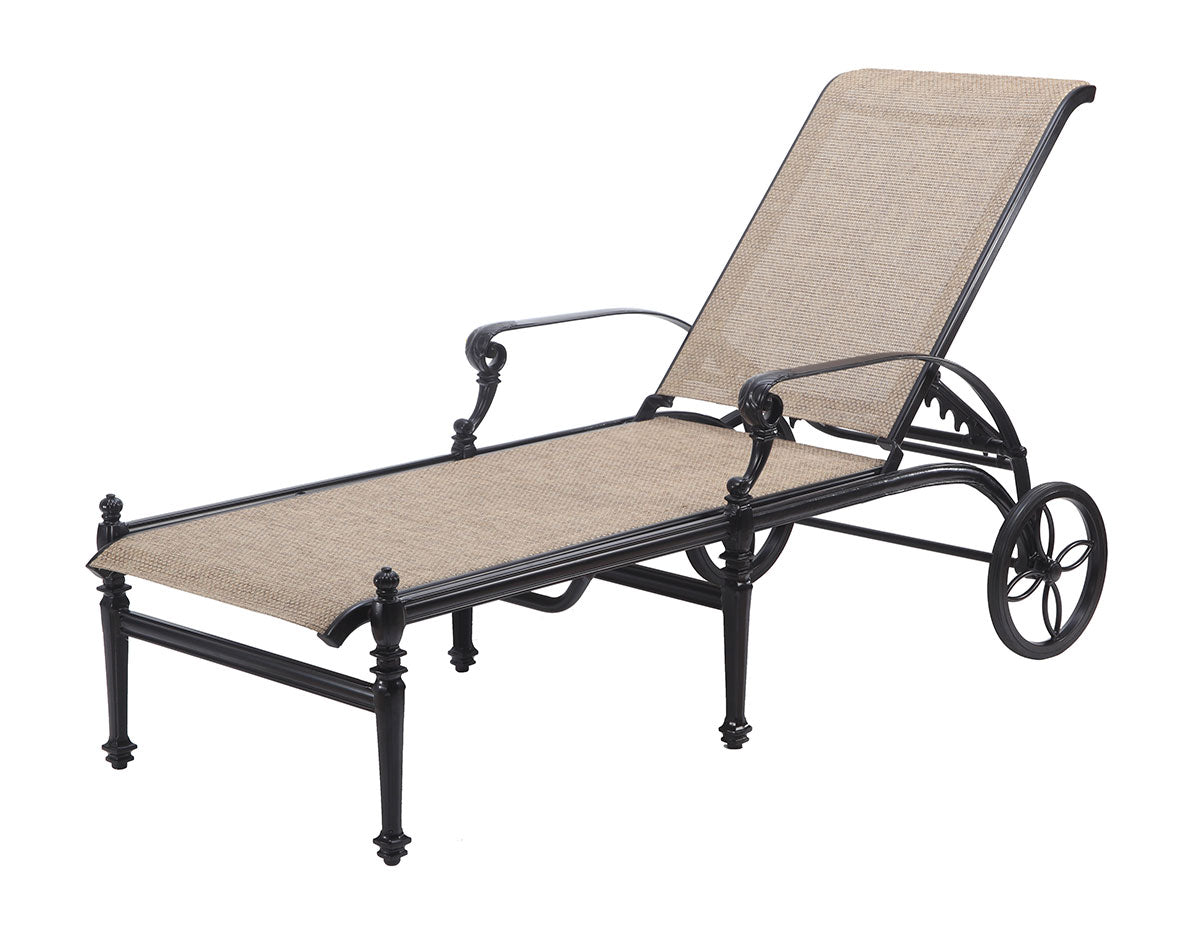Gensun Grand Terrace Sling Chaise Lounge in Vintage