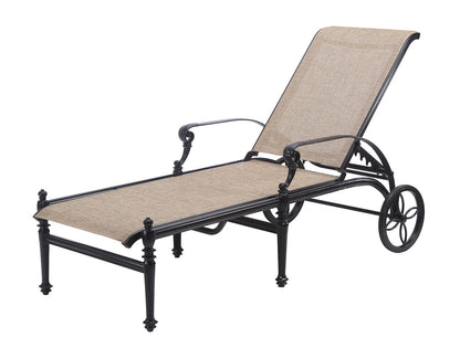 Gensun Grand Terrace Sling Chaise Lounge in Vintage