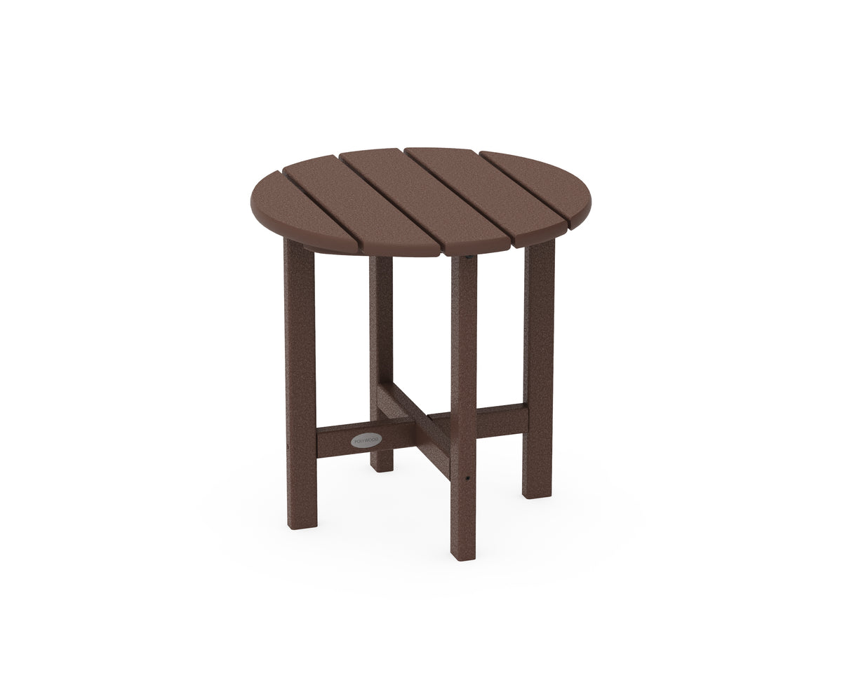POLYWOOD Round 18" Side Table in Mahogany