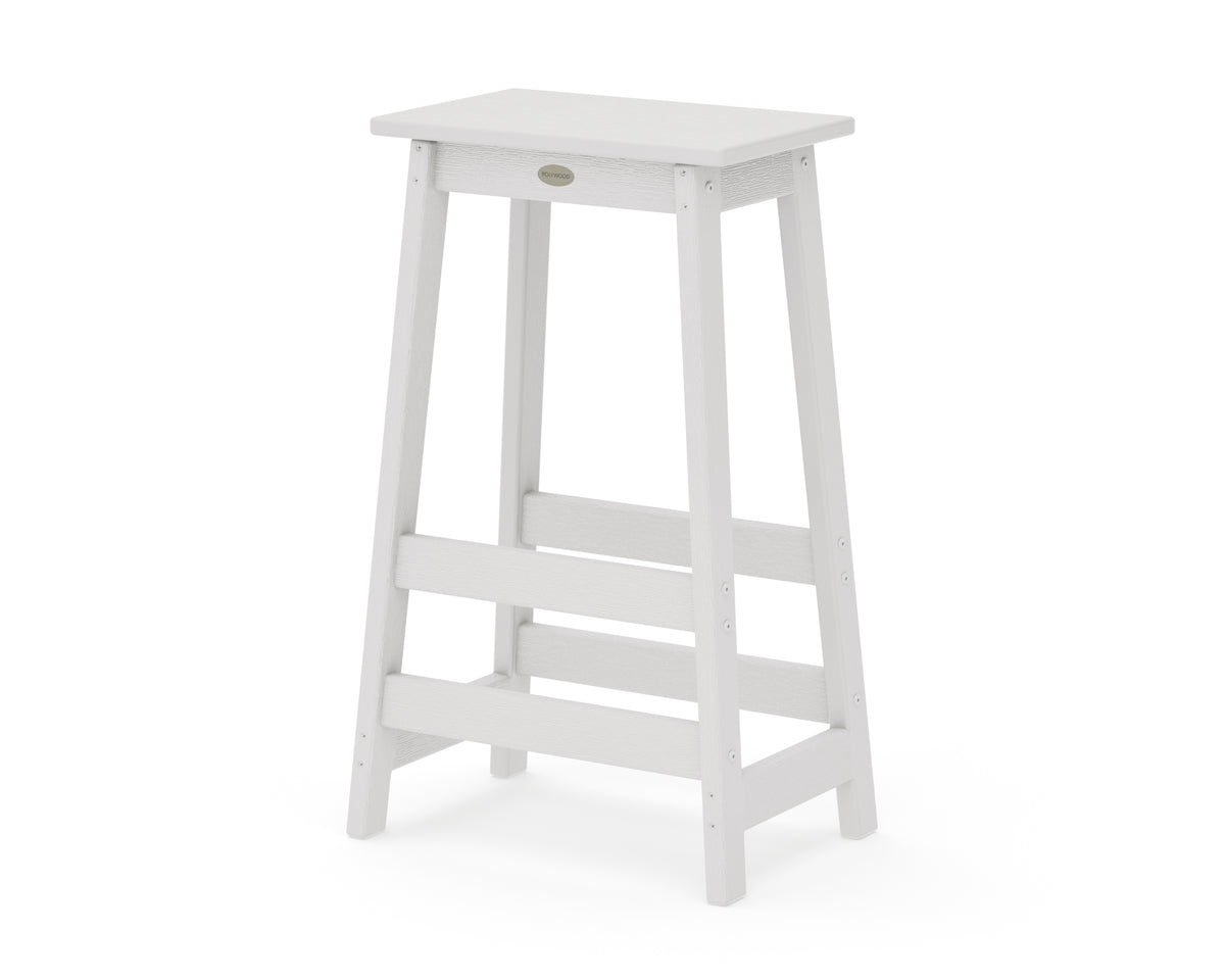 POLYWOOD Modern Studio Bar Stool in Vintage White