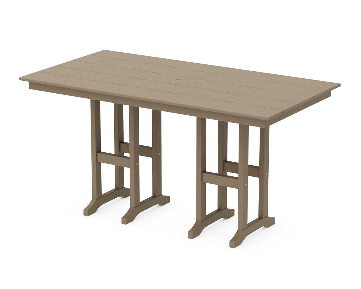 POLYWOOD Farmhouse 37" x 72" Counter Table in Vintage Sahara