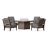 POLYWOOD Savannah 5-Piece Deep Seating Set with Fire Pit Table in Mahogany