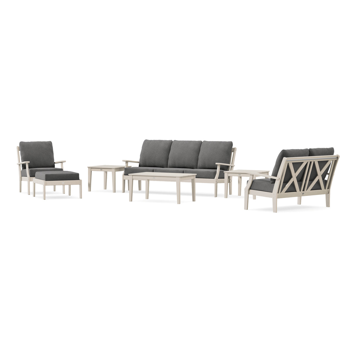 POLYWOOD Braxton 7-Piece Deep Seating Set in Sand