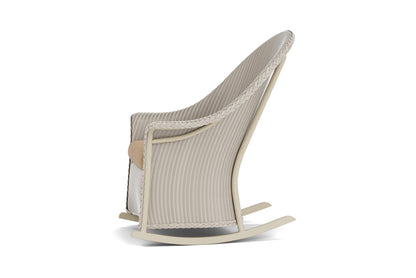Lloyd Flanders Lloyd Loom High Back Porch Rocker – 2x2 Weave in Linen with Hayden Sand fabric, view 9