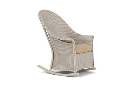 Lloyd Flanders Lloyd Loom High Back Porch Rocker – 2x2 Weave in Linen with Hayden Sand fabric, view 3