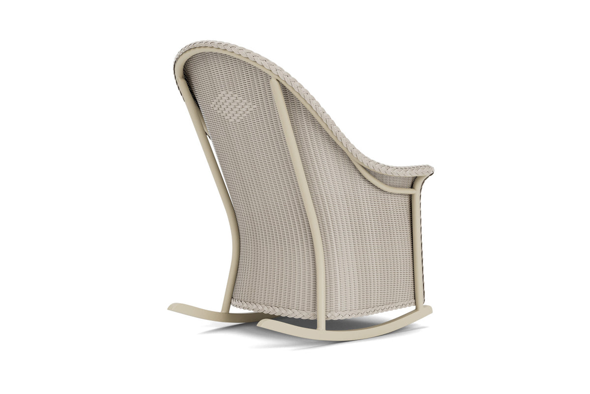 Lloyd Flanders Lloyd Loom High Back Porch Rocker – 2x2 Weave in Linen with Hayden Sand fabric, view 6