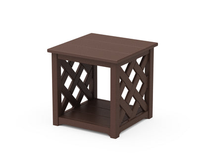POLYWOOD Wovendale Accent Table in Mahogany