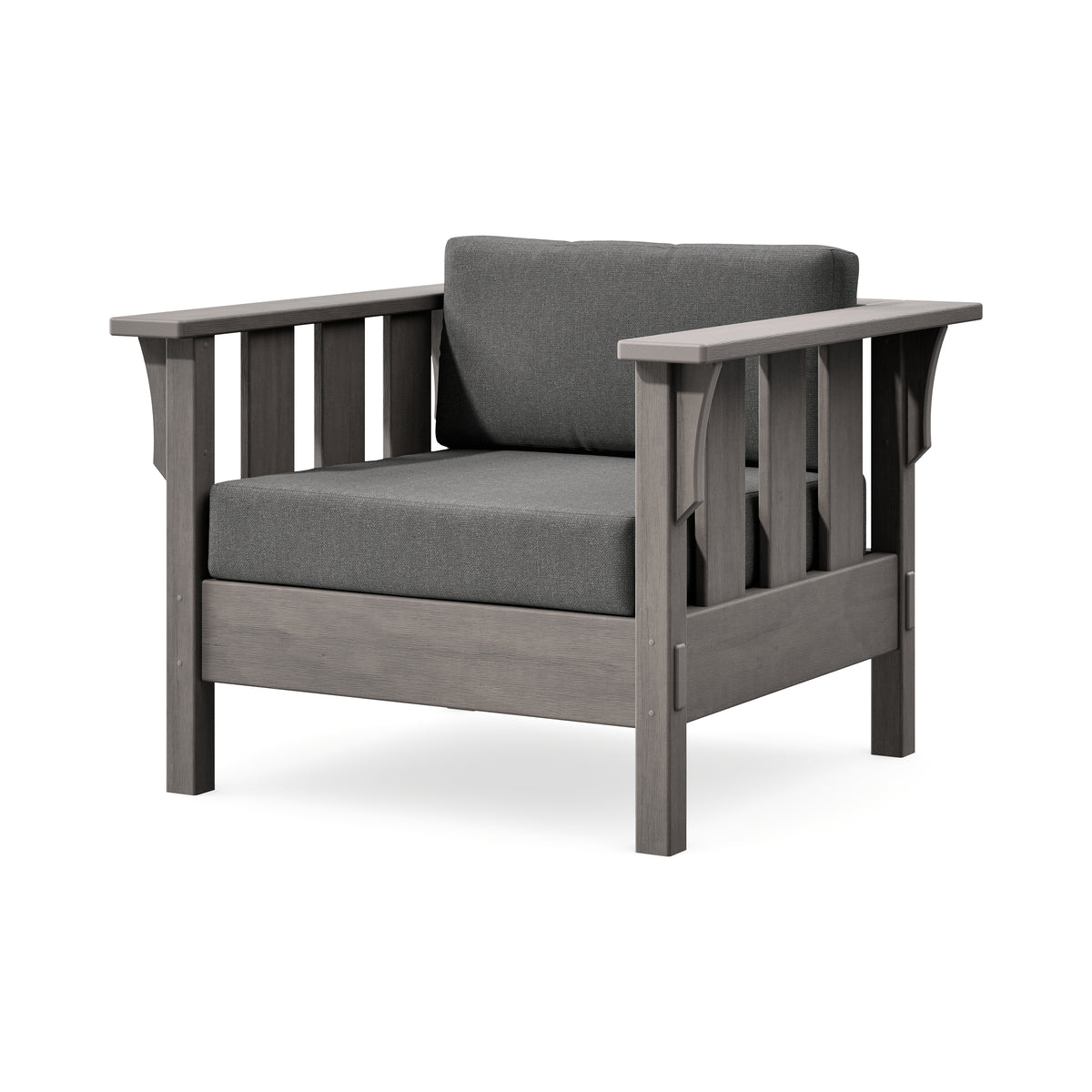 POLYWOOD Acadia Deep Seating Chair in Driftwood / Ash Charcoal