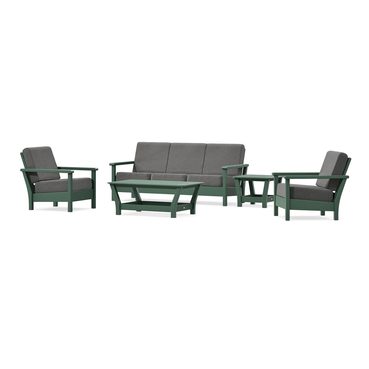 POLYWOOD Harbour 5-Piece Deep Seating Set in Green