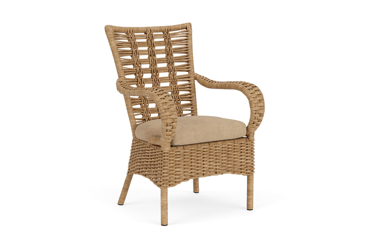 Lloyd Flanders Magnolia Dining Armchair with Hayden Sand fabric, view 2