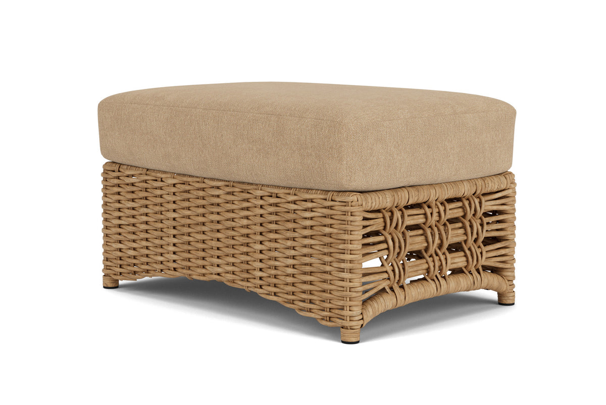 Lloyd Flanders Magnolia Ottoman with Hayden Sand fabric, view 6