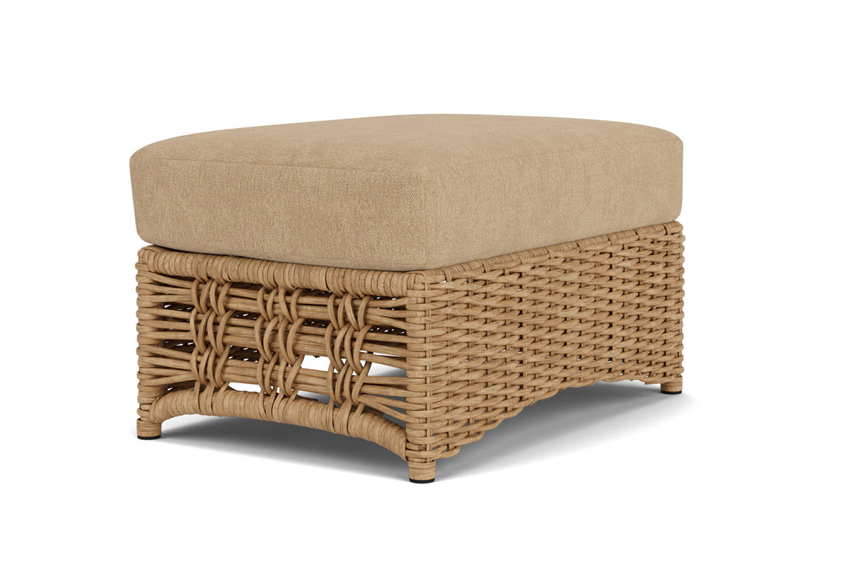 Lloyd Flanders Magnolia Ottoman with Hayden Sand fabric, view 3