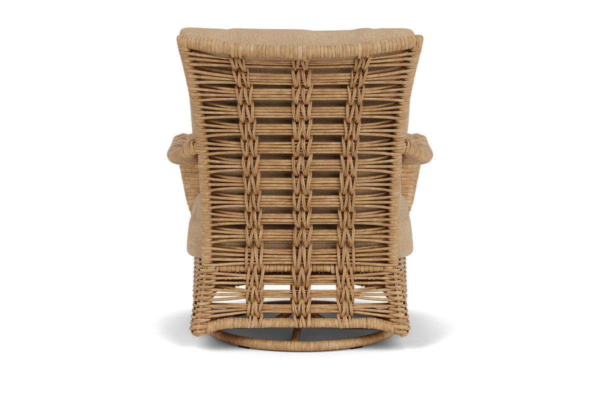 Lloyd Flanders Magnolia Swivel Glider Lounge Chair with Hayden Sand fabric, view 7