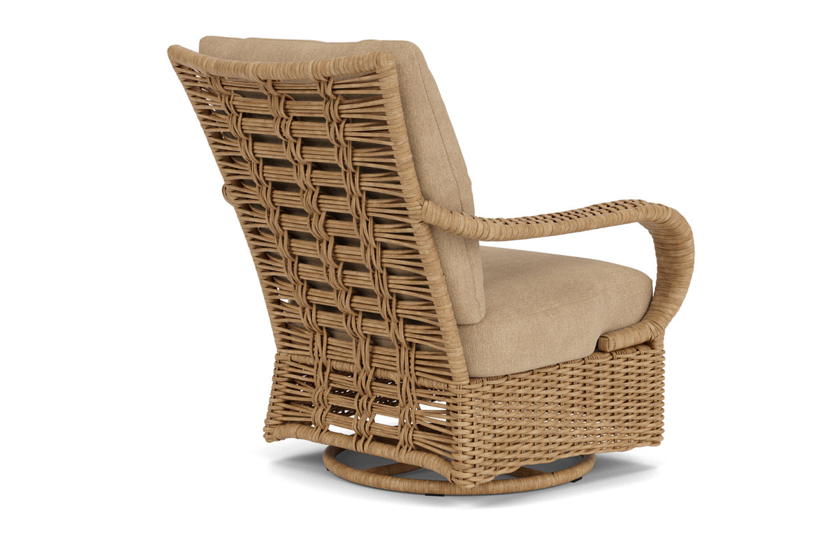 Lloyd Flanders Magnolia Swivel Glider Lounge Chair with Hayden Sand fabric, view 6