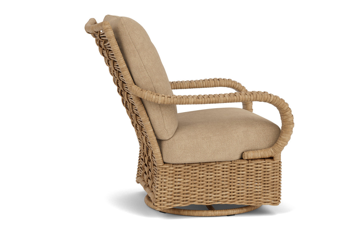Lloyd Flanders Magnolia Swivel Glider Lounge Chair with Hayden Sand fabric, view 5