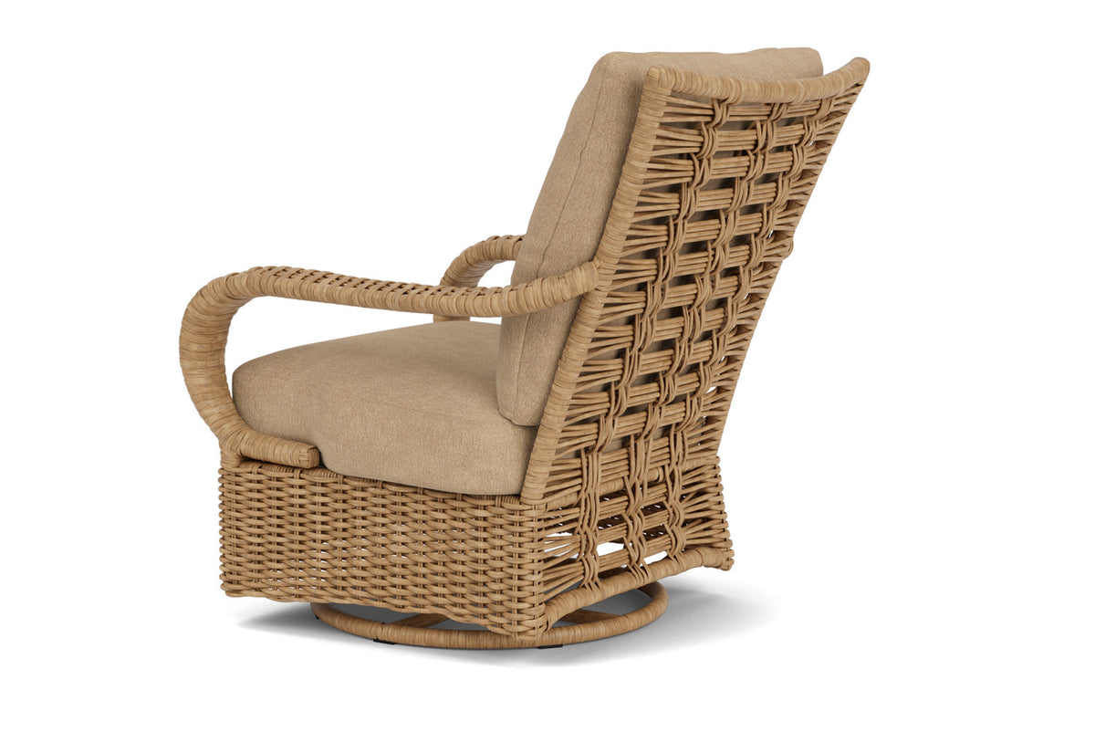 Lloyd Flanders Magnolia Swivel Glider Lounge Chair with Hayden Sand fabric, view 8