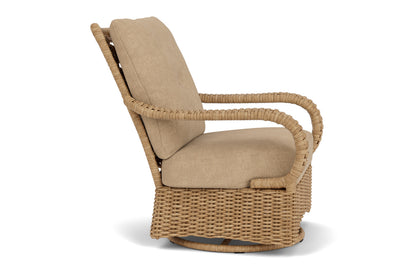 Lloyd Flanders Magnolia Swivel Glider Lounge Chair with Hayden Sand fabric, view 4
