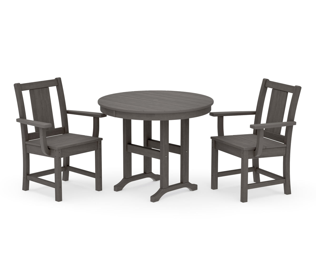 POLYWOOD Prairie 3-Piece Farmhouse Dining Set in Driftwood