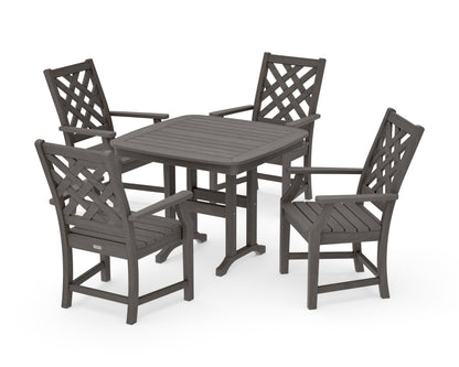 POLYWOOD Wovendale 5-Piece Dining Set in Driftwood