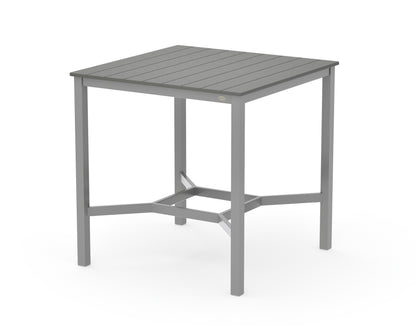 POLYWOOD Main Street 42 x 42 Bar Table in Silver / Slate Grey