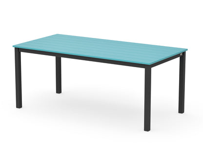 POLYWOOD Main Street 36" x 72" Dining Table in Black / Aruba