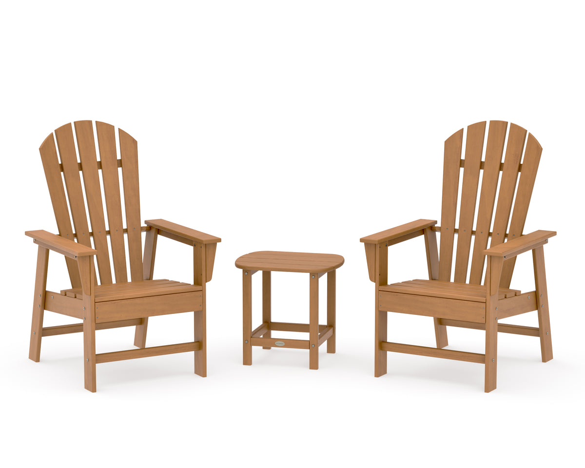 POLYWOOD South Beach Casual Chair 3-Piece Set with 18" South Beach Side Table in Natural