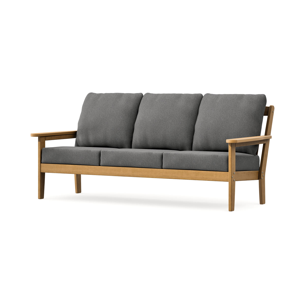 POLYWOOD Cottage Deep Seating Sofa in Natural / Ash Charcoal