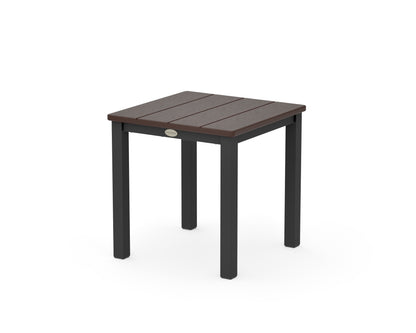 POLYWOOD Main Street 18" Side Table in Black / Mahogany