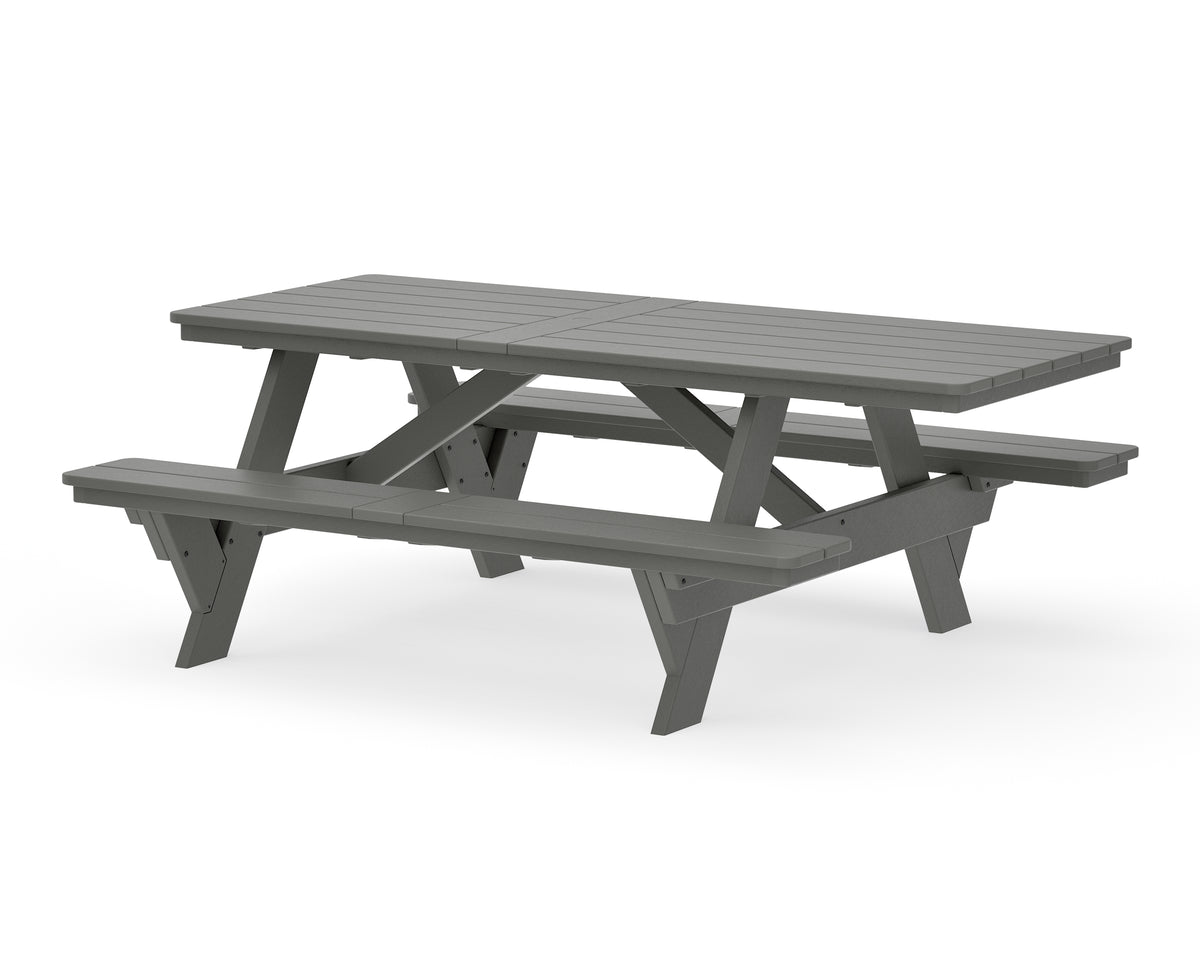 POLYWOOD Rockford 85” ADA Picnic Table in Slate Grey