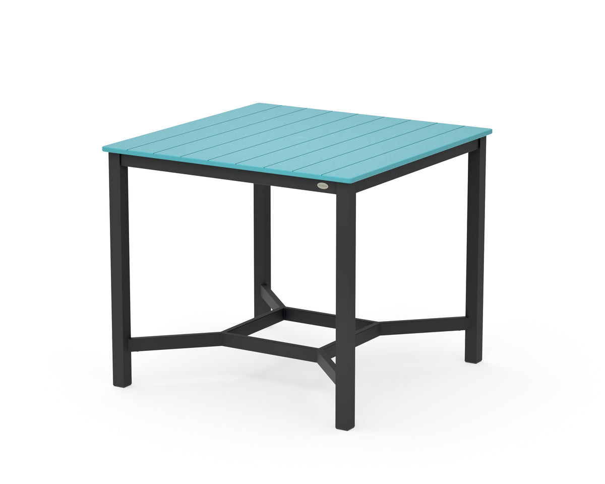 POLYWOOD Main Street 42 x 42 Counter Table in Black / Aruba