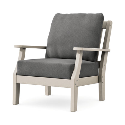 POLYWOOD Chinoiserie Deep Seating Chair in Sand / Ash Charcoal