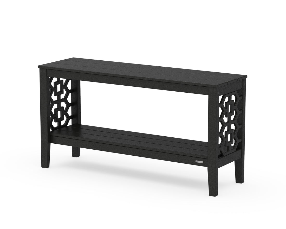 POLYWOOD Chinoiserie 56” Console Table in Black