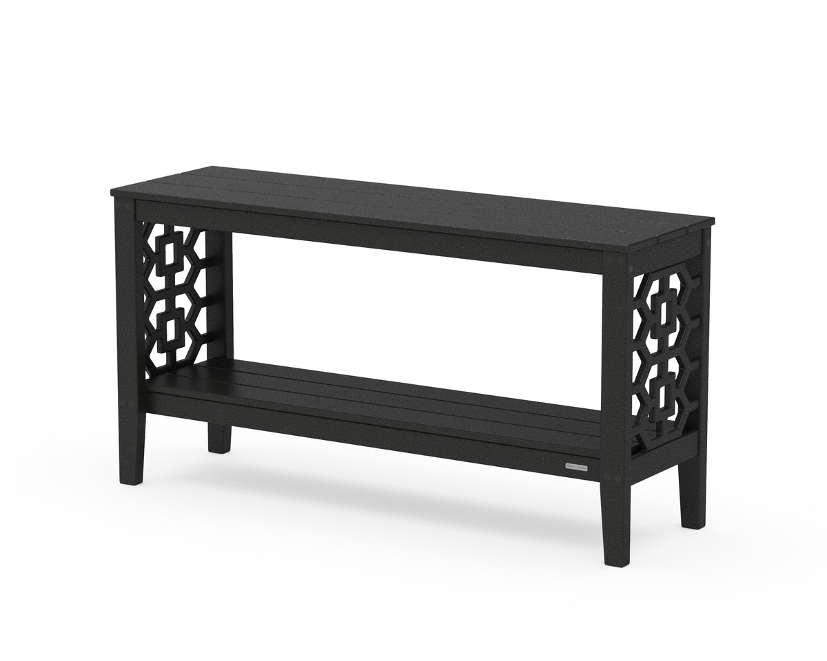 POLYWOOD Chinoiserie 56” Console Table in Black