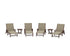 POLYWOOD 6-Piece Coastal Woven Chaise with Arms Lounge Set in Mahogany / Dune Grass
