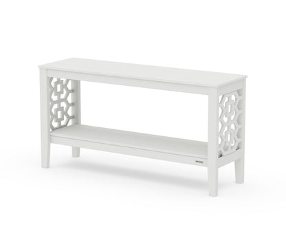 POLYWOOD Chinoiserie 56” Console Table in Vintage White