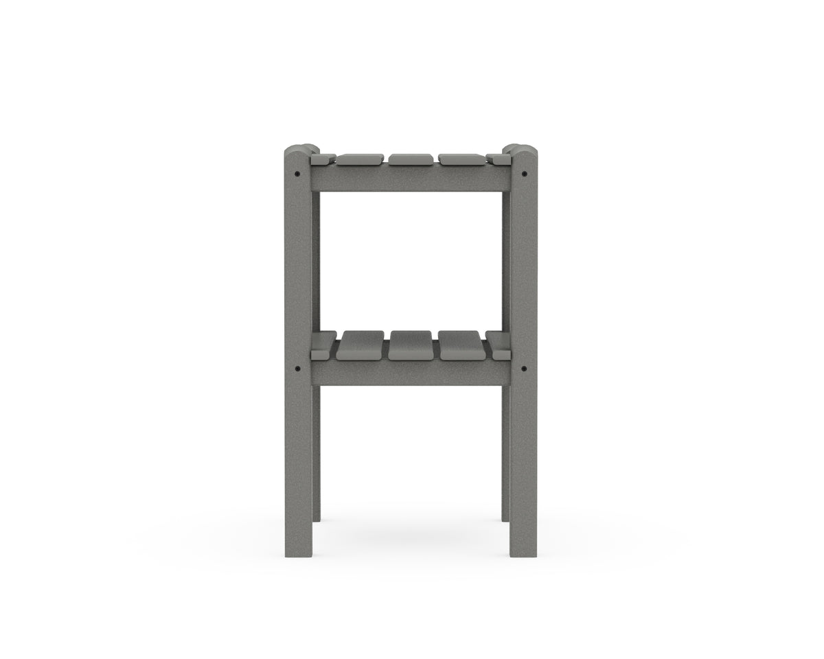 Alternate view of the POLYWOOD Two Shelf Side Table in Slate Grey