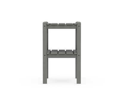 Alternate view of the POLYWOOD Two Shelf Side Table in Slate Grey