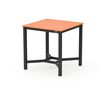 POLYWOOD Main Street 36 x 36 Counter Table in Black / Tangerine